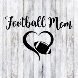 Football Mom Heart Car Window Decal